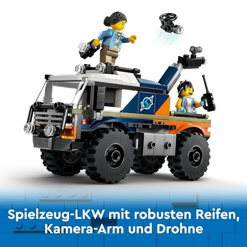 Lego-vrachtwagen met drone en camera-arm