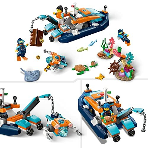 LEGO set met onderwateronderzoek, duikers en zeedieren