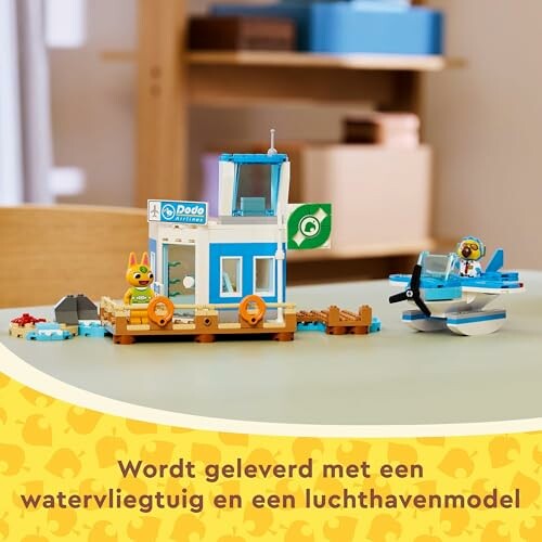 Lego set met watervliegtuig en luchthavenmodel