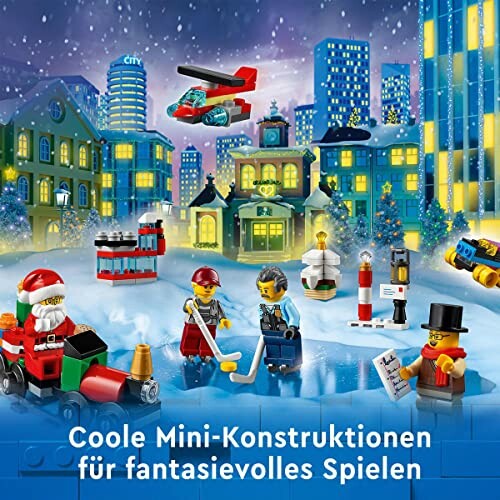 Winterse LEGO-stad met minifiguren en accessoires