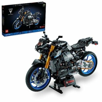 LEGO model van een Yamaha motorfiets met doos