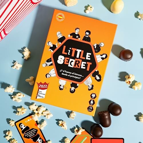 Bordspel Little Secret met snacks en popcorn