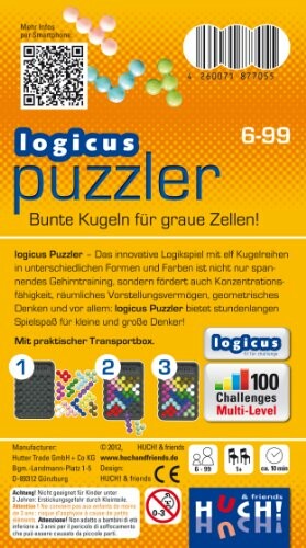 Verpakking van Logicus Puzzler met kleurrijke puzzelstukken.