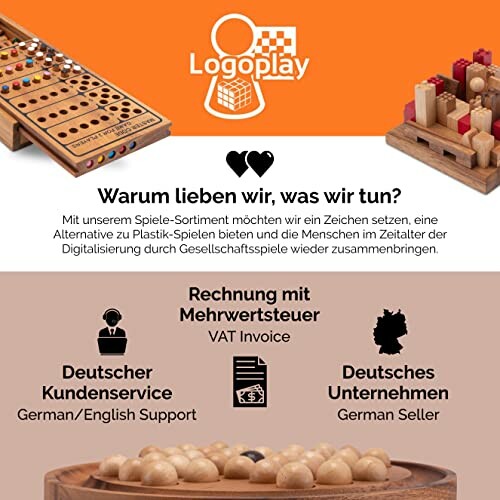 Houten spellen en voordelen van Logoplay