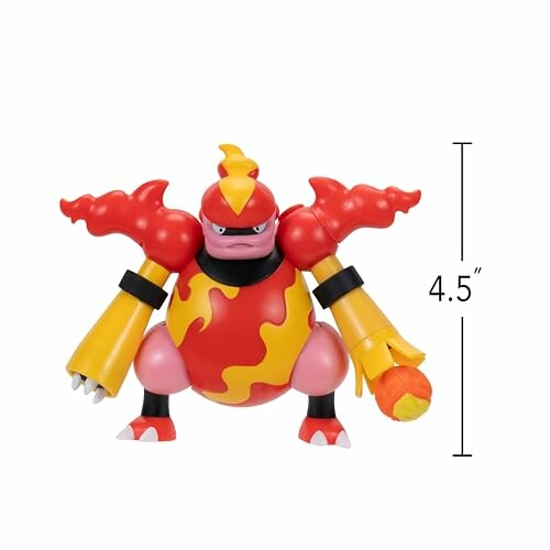 Een Magmar Pokémon-figuur met een hoogte van 4,5 inch.