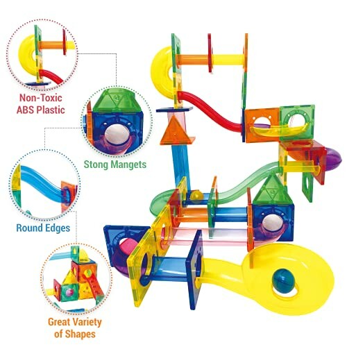 Kleurrijke magnetische bouwstenen speelset met verschillende vormen