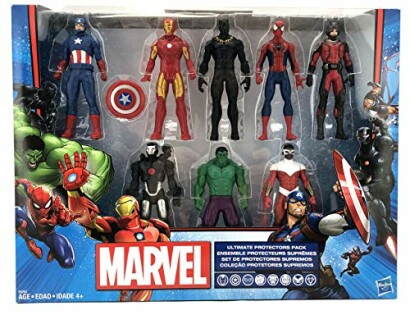 Set van Marvel actiefiguren in verpakking