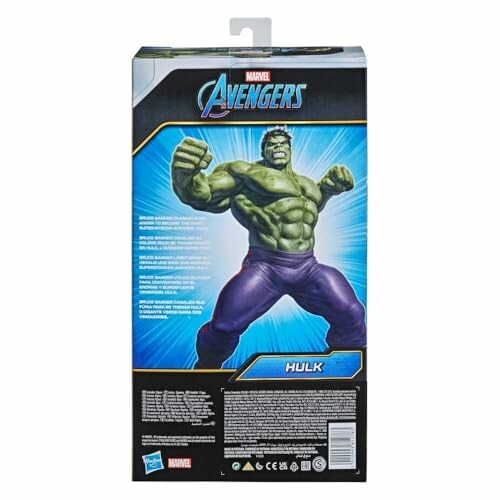 Achterkant van Marvel Avengers Hulk actiefiguur verpakking.