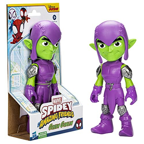 Speelgoedfiguur van Marvel's Green Goblin in paarse outfit.