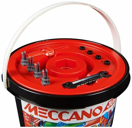 Emmer met Meccano bouwset voor kinderen