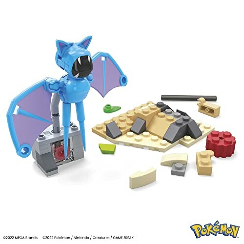 Mega Construx bouwset met Zubat Pokémon figuur en bouwstenen.