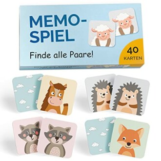 Memo-spel met dierenkaarten