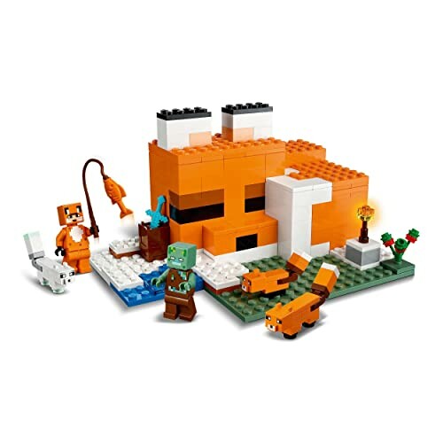 Minecraft vos Lego-set met figuren en structuur