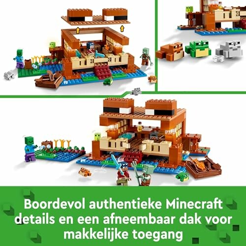 Minecraft bouwset met figuren en gebouw