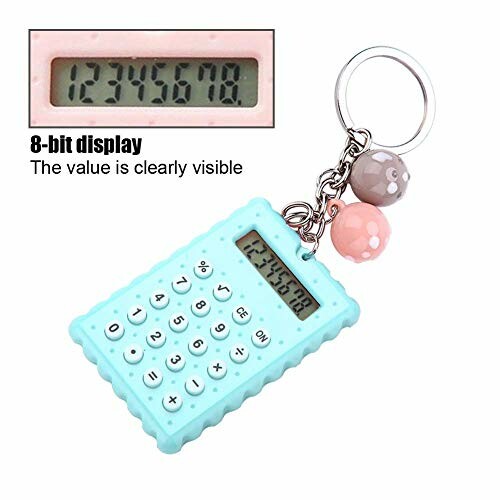 Sleutelhanger met mini-calculator en 8-cijferig scherm