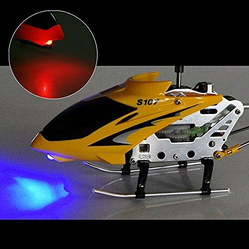 Kleine gele helikopter met LED-lampjes