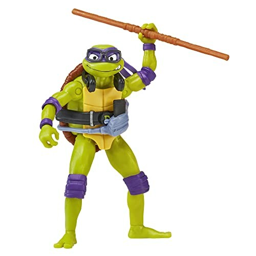 Actiefiguur van een ninja-schildpad met staf