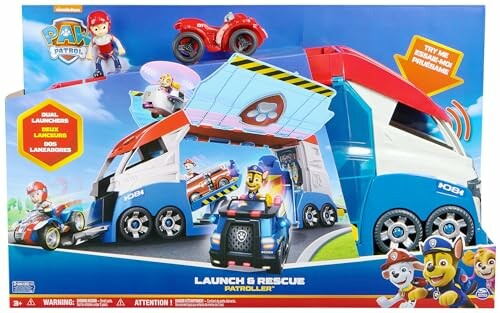 Speelgoedvoertuig met Paw Patrol figuren en lanceerfunctie