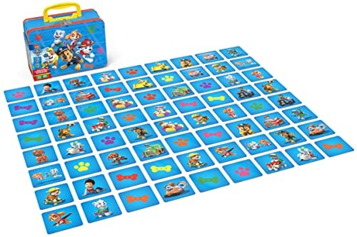 Paw Patrol memory spel met kaarten en metalen doos