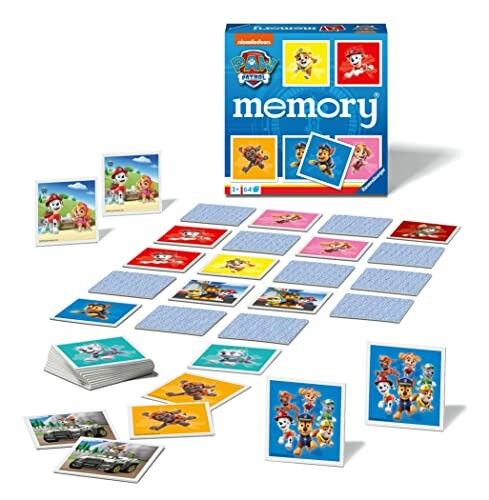 Paw Patrol memoryspel met kaarten en doos