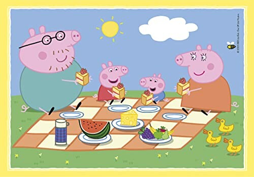 Peppa Pig en familie picknicken in het park