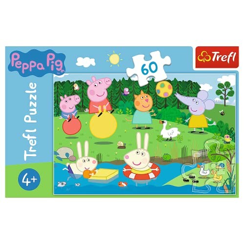 Peppa Pig en vrienden spelen buiten met ballen