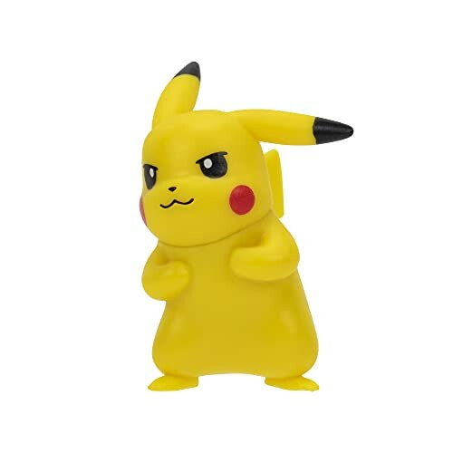 Speelgoedfiguur van Pikachu, geel met zwarte oren en rode wangen