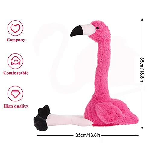 Roze flamingo knuffelspeelgoed met afmetingen