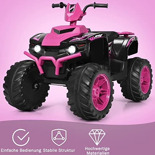 Roze kinderquad met grote wielen