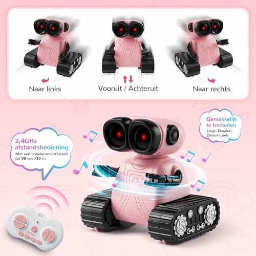 Roze robot speelgoed met afstandsbediening.