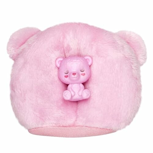 Roze teddybeer knuffel met klein slapend beertje