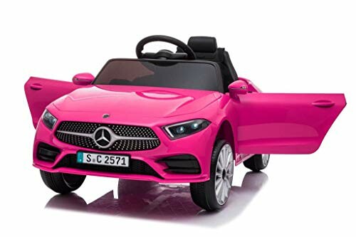 Roze speelgoedauto met open deuren