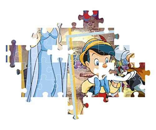 Onvoltooide puzzel met Pinocchio en fee.