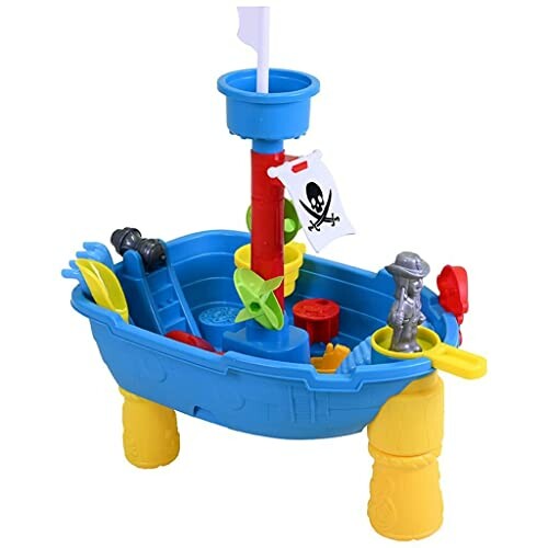 Speelgoed piratenschip met wateractiviteiten