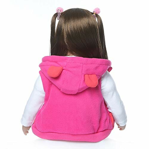 Pluche pop met roze vest en capuchon