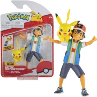 Pokémon-actiefiguur van Ash en Pikachu.