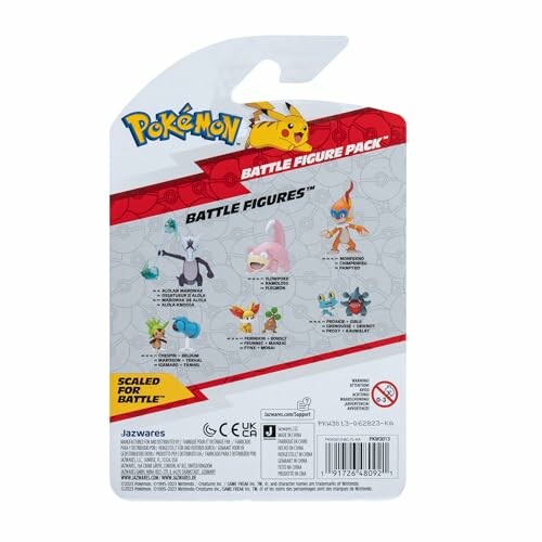 Achterkant van Pokémon Battle Figure Pack met figuren