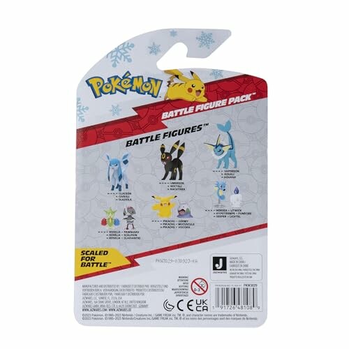 Achterkant van een Pokémon Battle Figure Pack met figuren