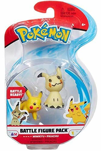 Pokemon figuren van Pikachu en Mimikyu in verpakking