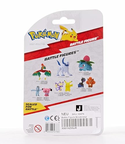 Achterkant van Pokémon Battle Figures verpakking