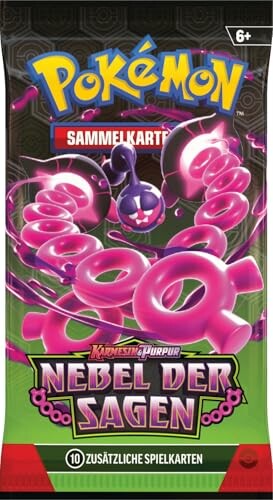 Pokémon kaartverpakking met paarse en roze graphics