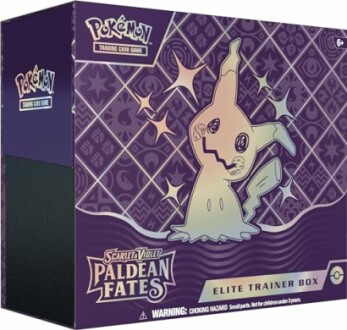 Elite Trainer Box van Pokémon Scarlet & Violet met Mimikyu ontwerp