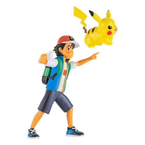 Speelfiguur van een jongen met een Pikachu