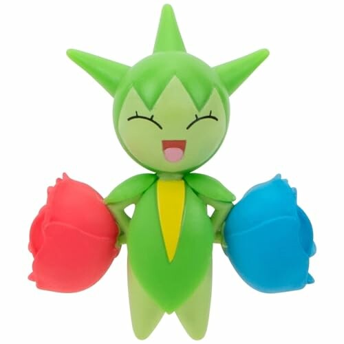 Groene Pokémon-figuur met bloemen