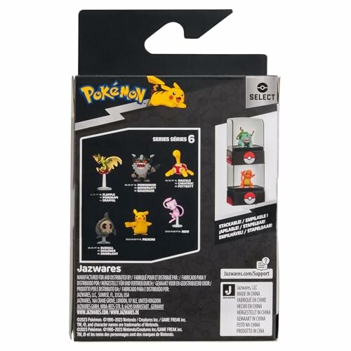 Achterkant van Pokémon-figuren verpakking, serie 6.