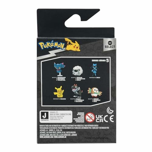 Achterkant van een Pokémon-figurenverpakking serie 5