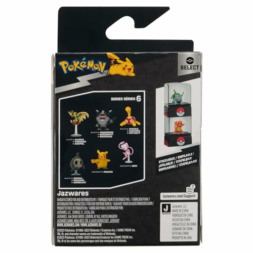 Achterkant van de doos met Pokémon-figuren serie 6