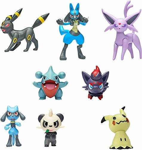 Een set van acht Pokémon-figuren.