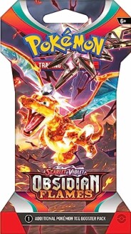 Verpakking van Pokémon Obsidian Flames kaartspel.