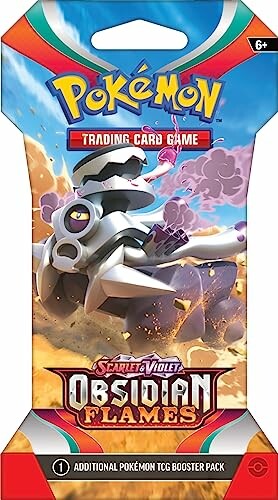 Pokémon TCG booster pack met Obsidian Flames thema